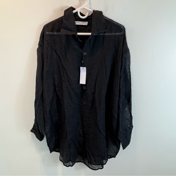 TAN + LINES by Sivan Ayla Linen Blend Swim Coverup - Picture 3 of 9